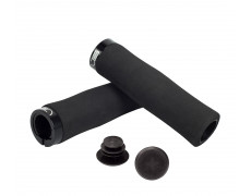 Гріпси Green Cycle GGR-414 130mm спінена гума, ергономічні, чорні з одним чорним замком