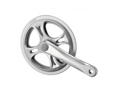 Комплект шатунів PROWHEEL PRO-E48PP, 170mm, 48T, захист ланцюга пластиковий, подвійний, зірки сталь, під квадрат, сріблясті