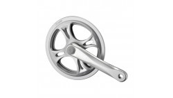 Комплект шатунів PROWHEEL PRO-E48PP, 170mm, 48T, захист ланцюга пластиковий, подвійний, зірки сталь, під квадрат, сріблясті
