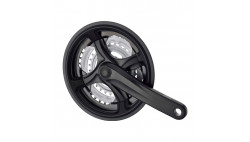 Комплект шатунов PROWHEEL TY-CM99, 175mm, 28/38/48T, защита цепи, звёзды сталь, под квадрат, black