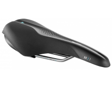 Седло Selle Royal SCIENTIA M1 Moderate, 3D skingel, обивка Black gummy/Black mokka, 289х141мм, 425г, рейлы сталь + Curva suspension, unisex, чёрное