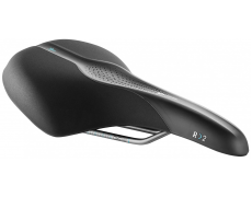 Сідло Selle Royal SCIENTIA R2 Relaxed, 3D skingel, оббивка Black gummy/Black mokka, 289х196мм, 485г, рейли сталь + Curva suspension, unisex, чорне