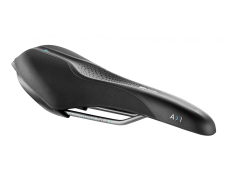 Сідло Selle Royal SCIENTIA A1 Athletic, 3D skingel, оббивка Black gummy/Black mokka, 289х127мм, 380г, рейли сталь + Curva suspension, unisex, чорне