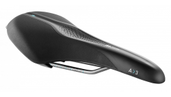 Сідло Selle Royal SCIENTIA A3 Athletic, 3D skingel, оббивка Black gummy/Black mokka, 289х159мм, 415г, рейли сталь + Curva suspension, unisex, чорне