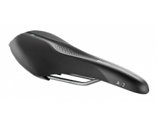 Сідло Selle Royal SCIENTIA A2 Athletic, 3D skingel, оббивка Black gummy/Black mokka, 289х144мм, 390г, рейли сталь + Curva suspension, unisex, чорне