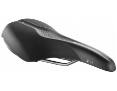 Сідло Selle Royal SCIENTIA R1 Relaxed, 3D skingel, оббивка Black gummy/Black mokka, 289х169мм, 479г, рейли сталь + Curva suspension, unisex, чорне