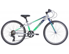 Велосипед 24" Apollo NEO 7s boys Brushed Alloy / Navy Blue / Neon Green Fade