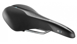 Сідло Selle Royal SCIENTIA M3 Moderate, 3D skingel, оббивка Black gummy / Black mokka, 289х178мм, 465г, рейли сталь + Curva suspension, unisex, чорне