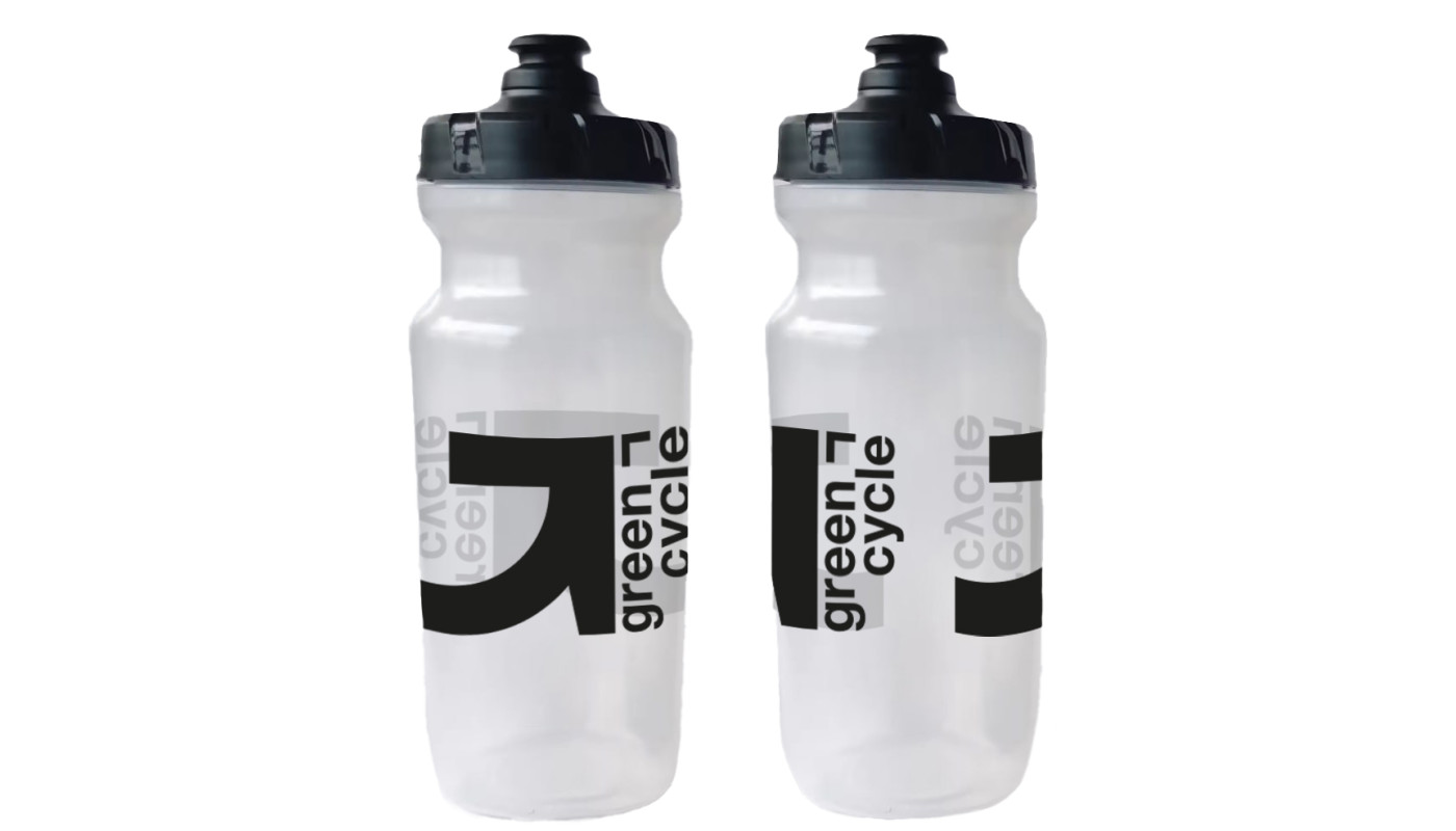 Фляга 0,6 Green Cycle GBT-516 зі збільшенним клапаном, прозора з чорним