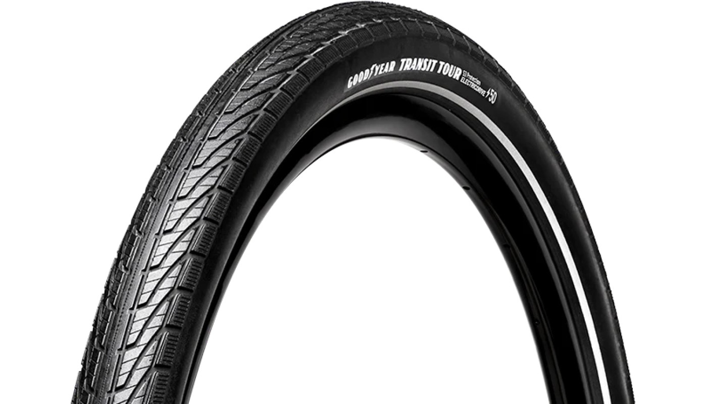 Покришка 27.5x2.00 (50-584) GoodYear Transit Tour S3: Protection, Wire, Black + reflective strips, 60tpi