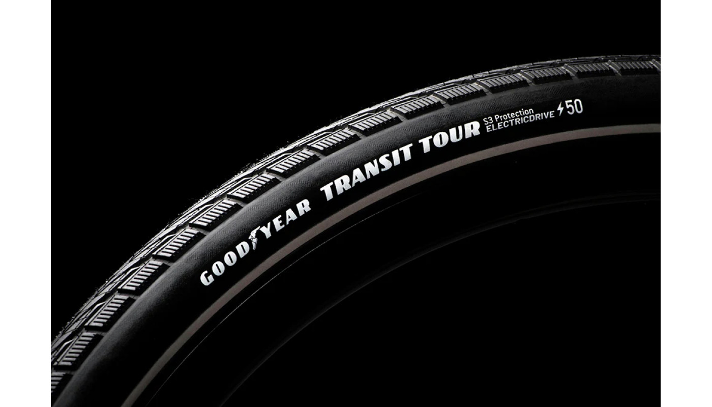 Покришка 27.5x2.00 (50-584) GoodYear Transit Tour S3: Protection, Wire, Black + reflective strips, 60tpi