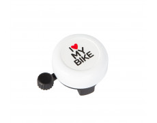 Дзвінок Green Cycle GBL-251 I love my bike cтальной білий